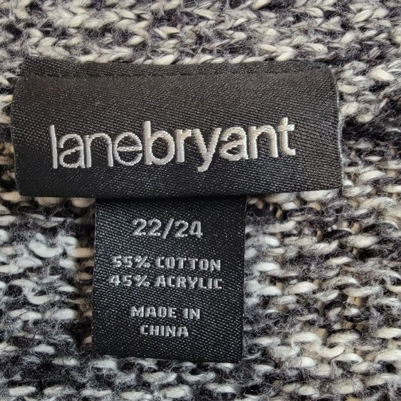 Lane Bryant Sweater, Women 22/24, Black and White, V-Neck, Long Sleeve, GUC - Picture 5 of 10